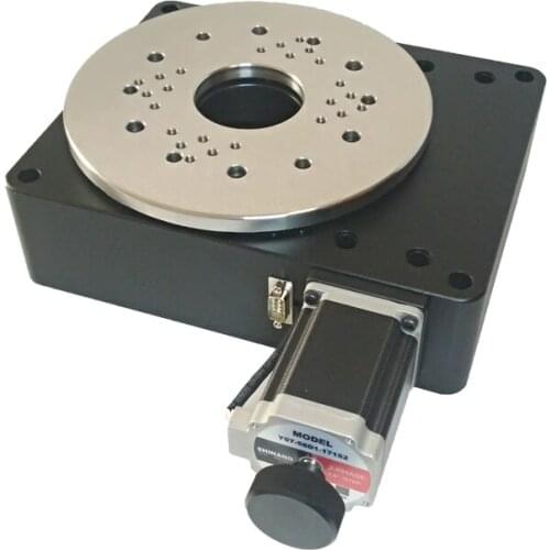 PT-GD204 high-precision electric rotary table 360 degree rotation, worm gear, indexing plate, size 100mm ratio 180:1