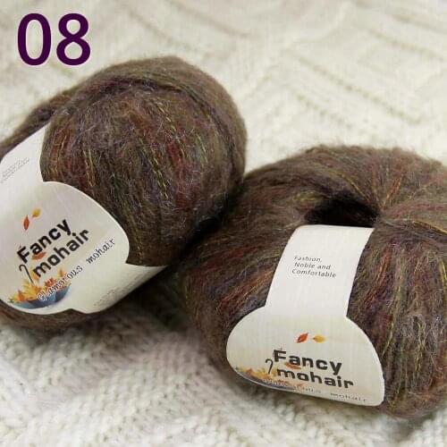 Sale New Soft 2Skeins50g Wrap Shawls Hand Knitting Wool Yarn Womens Cashmere Shawls and Wraps 08 Rainbow Brown
