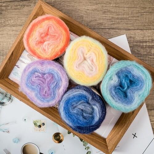 40g/ball Section dyed gradual change cotton yarn knitted scarf hand knitted wool group DIY material bag medium coarse wool