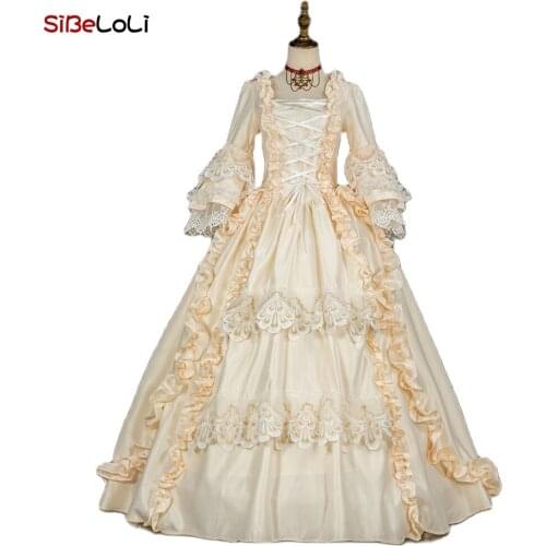 Champagne Marie Antoinette Renaissance Fairy Princess Dress Colonial Southern Belle Victorian Period Gown Theatrical Costume