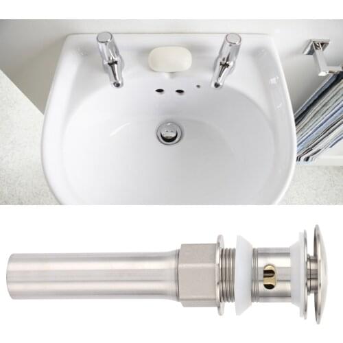 1.2Inch Stainless Steel Sink Drain With Overflow Undercounter Sink Drain Filter Stopper For Home Supplies