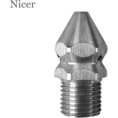 Pressure Washer Drain Sewer Sprinkler Cleaning Jetter Nozzle Cleaning Nozzle Stainless Steel 250 Bar Industrial Pipes Drains