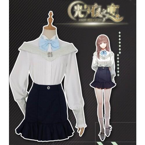 The New Game Light and Night Heroine Cos XiaoYi Black Fishtail A-line Skirt Daily Outfit Costume A