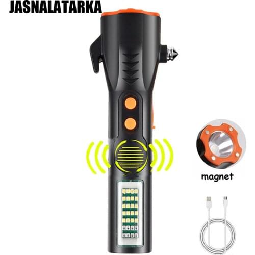 Self-defense LED Power Flashlight USB Recharge Torch Outdoor Ultra Bright High Hiking Fishing Camping Lamps Powerful Flashlight