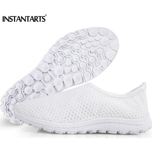 INSTANTARTS Customized Women Summer Sneakers Lightweight Breathable Air Mesh Casual Flats Female Slip-on Shoes Dropshipping