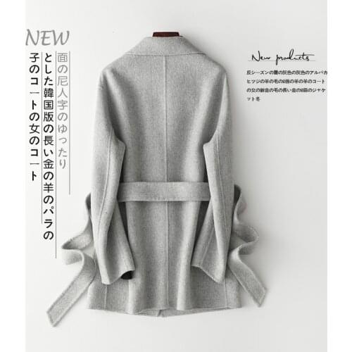 Jacket Long Wool Coat Cashmere Elegant Ladies Coats Jackets Woolen Overcoat Women Korean Abrigo Mujer M012 KJ2000
