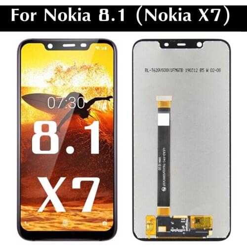 6.18" LCD For For Nokia 8.1 X7 TA-1099/1113/1115/1131/1119/1121/1128 LCD Display Touch Screen Assembly Replacement