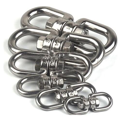 1pcs M8 M10 M12 M14 M16 Rotating ring Carabiner 8 shape unloading hook shackle wire rope lock chain connecting buckle 304SS