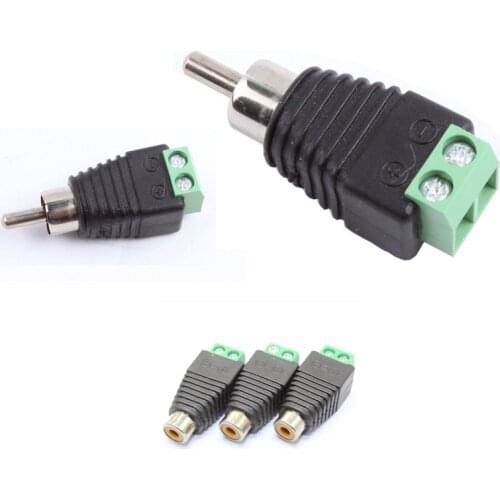10Pcs Phono Speaker Wire Cable To Audio Male Or Female RCA Connector Professional RCA To Terminal Block Adapter