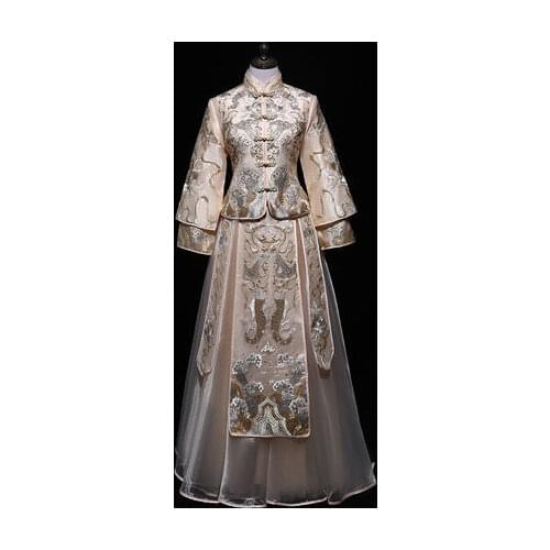 100%real chinese tradtioanl embroidery xiuhe set