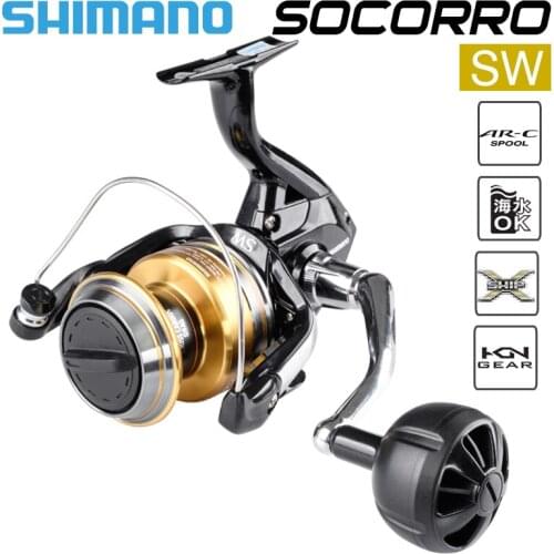 100% Original Shimano SOCORRO SW 8000 Big Sea Fishing Reel 4+1BB 4.9:1 X-Ship Saltwater Trolling Spinning Fishing Reel