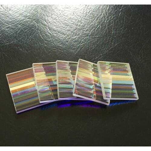 100 PCS Defective Rectangle Prism 37*35*3mm Square PBS Prism Slides Decorative Prism Physical DIY