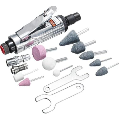 16Pcs/Set 1/4 Inch Car Air Compressor 90psi Grinder Machine Tirel Rotary Stone Tool Kit High-speed Polishing Pneumatic Tools