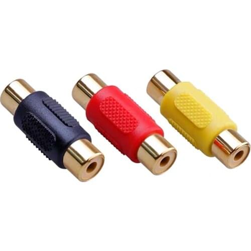 2pcs/lot RCA Lotus straight Plug audio/video Lotus RCA female to RCA female plug RCA audio head extension lotus connector