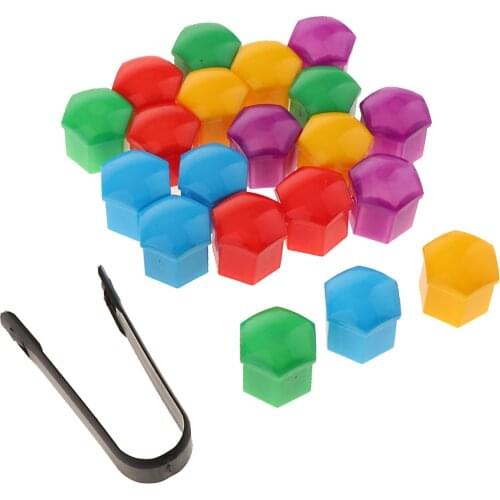20 Pcs Plastic Hexagonal Socket Car Wheel Hub Screw Cover 19mm Waterproof Rustproof Wheel Lugs for Universal Vehicles