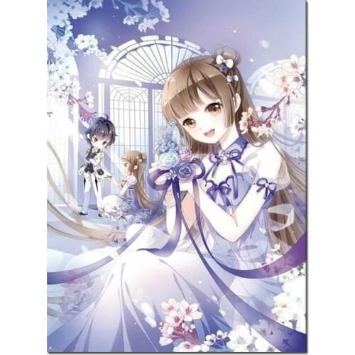 5d DIY Diamond Embroidery,Round Diamond art cartoon girl Full rhinestone 5D Diamond painting cross stitch,hand needlework