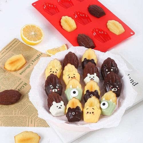 9 Cavity Food Grade Madeleine Silicone Dessert Cake Mould Shell Sweets Cake Baking Pan Mould Bakeware Tools