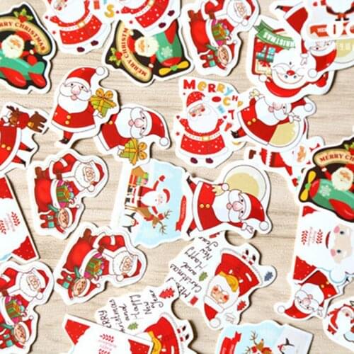 48 Pcs/set Santa Claus Album Paper Lable Stickers Crafts Scrapbooking Notebook Stationery Christmas Kawaii Decoration Sticker