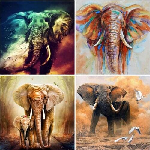 Elephant DIY 5D Diamond Painting Full Square Drill Animal Cartoon Diamond Embroidery Cross Stitch Wall Art Gift Home Decor
