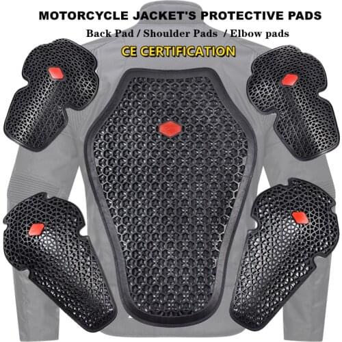 CE Approved Motorcycle Jacket Insert Armor Protective Gear Include 1 Back Pad 2 Elbows 2 Shoulders Protector Motocross Equipment