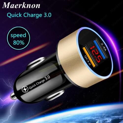 Car USB Charger Qucik Charge 3.0 Car-Charger QC3.0 30W Dual USB Fast Charging Adapter For iPhone Samsung Tablet Phone Charger