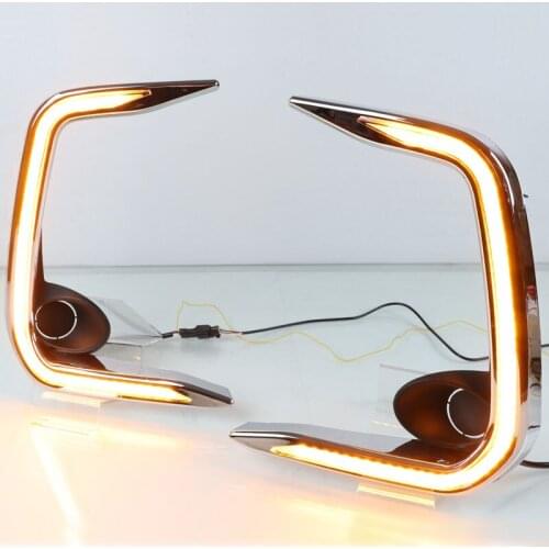 Car LED DRL Daylamps For Toyota Corolla 2019 2020 Yellow Turn Signal Daytime Running Light Foglamp Daylight