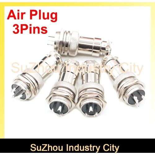 Free shipping ! 5pcs Small Air Plug Male & Female plug Diameter 16mm GX16 3pins core cable connector High Quality