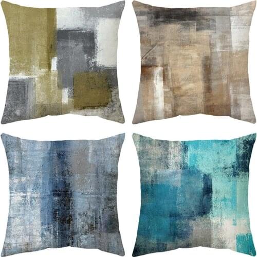 45x45cm Abstract Color Block Pattern Cushion Cover Pillow Case Pillow Cover Sofa Chair Pillow Case MHome Decoration