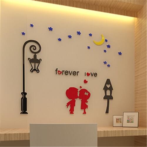 Childlike cartoon 3D crystal acrylic Wall stickers Bedroom Sofa TV backdrop sticker childrens room decorative murals art gifts