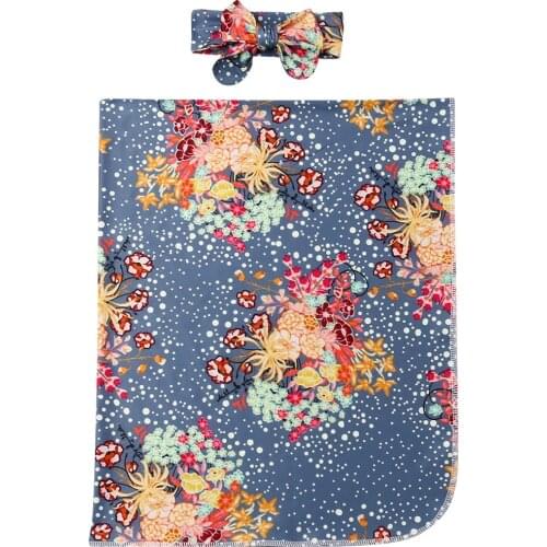 Baby Sleeping Bags Newborn Baby Floral Snuggle Swaddling Wrap Blanket Sleeping Bag Swaddle 2Pcs