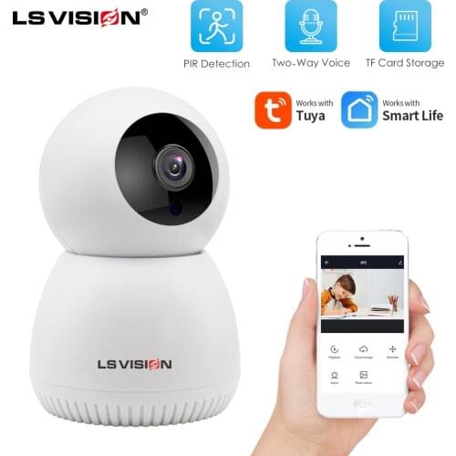 LSVISION 2MP Tuya WiFi IP Camera Onvif Baby Monitor Indoor Night Vision Two-way Audio Auto Tracking Video Surveillance Camera