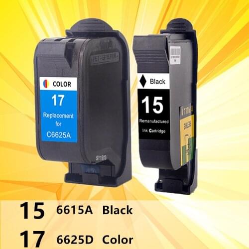For 15 17 XL HP15 HP17 Ink Cartridges Remanufactured 15XL 17XL C6615A C6625A Deskjet 816c 825c 840c 841c 842c 843c 845c printer