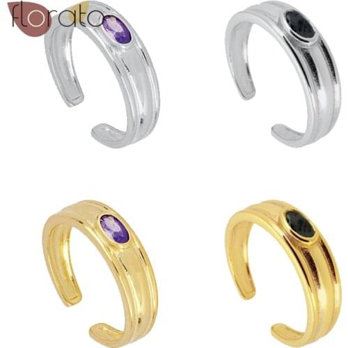 Cats Eye Stone Open Ring 925 Silver Minimalist CZ Fashion Jewelry European And American Style Elegant Birthday Gifts For Women