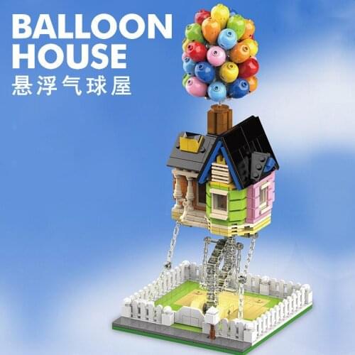 555pcs technology building block MOC balanced color balloon house DIY assembled particle childrens education toy gift model