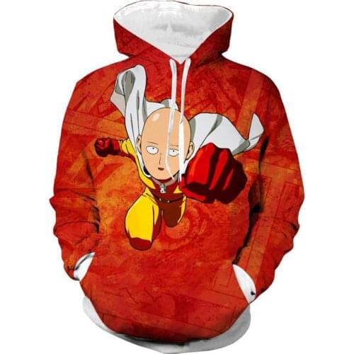 Unisex ONE PUNCH-MAN Cosplay Costume Fashion For Adults Kids 3D Printing Cartoon Pullover Fleece Sweater Hoodie Uniform Stylish