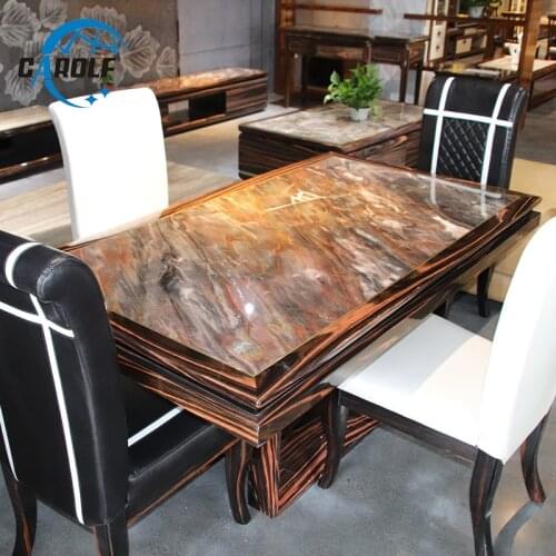 Top Furniture Modern 4 6 8 Seats Marble Top Solid Wood Dining Table Best Selling in Malaysia