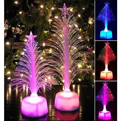 Slow flash colorful lights Mini LED Christmas tree night light Color Changing Christmas Xmas Tree Home Table Party Decor Charm