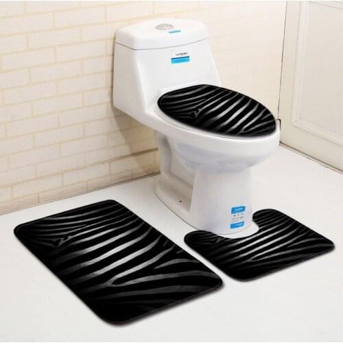 Bath Mat Set Anti Slip Carpet Bathroom Rug Modern Bathroom Cover Toilet Seat Mat Bathroom Doormat Absorbent 3pcs Bath Set WY721