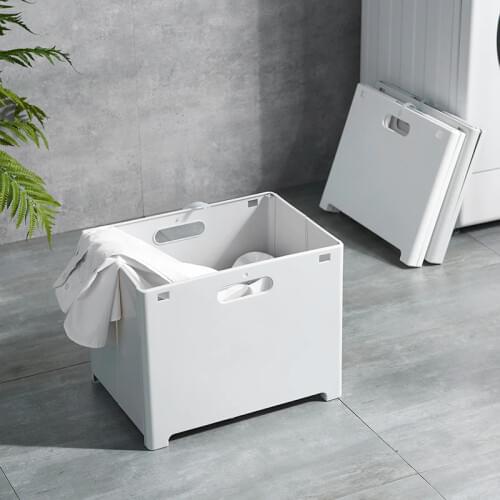 Wall Mounted Laundry Basket Folding Plastic Dirty Clothes Storage Basket Sundries Storage Box For Clothes Toy Organizer Hanging
