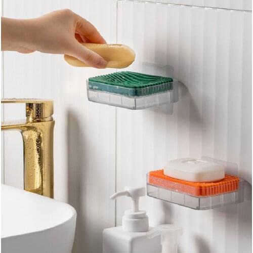 Wall Mounted Soap Case BathroomPlastic Soap Dish Soap Box Shelf for Bathroom Supplies