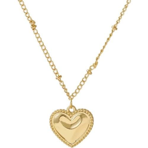 New Necklace Metal Heart-shaped Neck Chain Fashion Simple Statement Chain Clavicle Chain Wholesale Jewelry Necklace Women