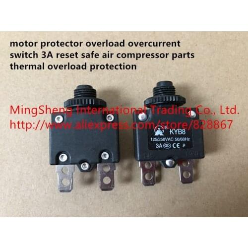 Original new 100% motor protector overload overcurrent switch 3A reset safe air compressor parts thermal overload protection