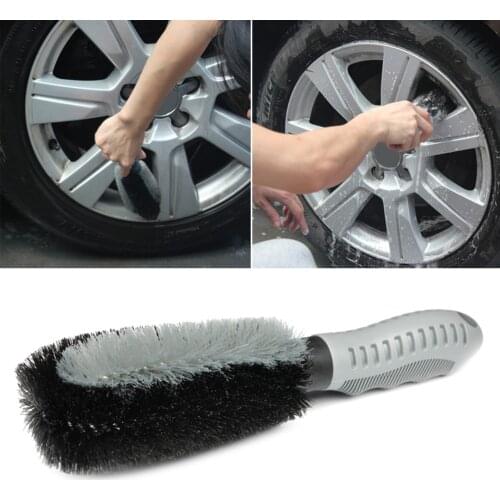 Portable Plastic Handle Car Wheel Cleaning Brush Vehicle Rims Tire Scrub Wash Cleaner for Auto Truck Motorcycle Bicycle Cleaning