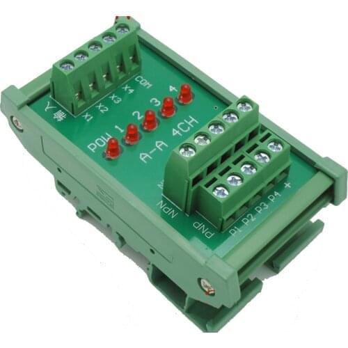 Polarity Interchange Converter of PLC NPN and PNP Signal 4 Ways Terminal Blocks Plate