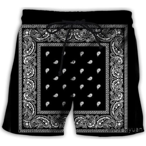 New Men/Women Bandana 3D Printed Casual Shorts Fashion Streetwear Men Loose Sporting Shorts A29