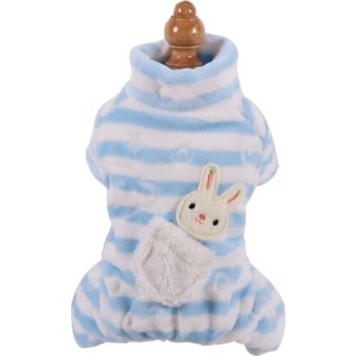 Dog Pet Velvet Jumpsuit Hoodie Rabbit Design Cat Puppy Winter Coat Jacket 6 Sizes 2 Colours