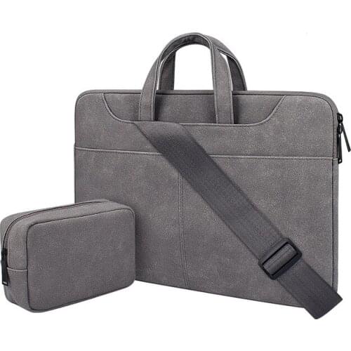 Laptop Bag Case 13 14 15 15.6 inch Shoulder Handbag Messager Computer Bags PU Waterproof Scratch-resistant Notebook Briefcase
