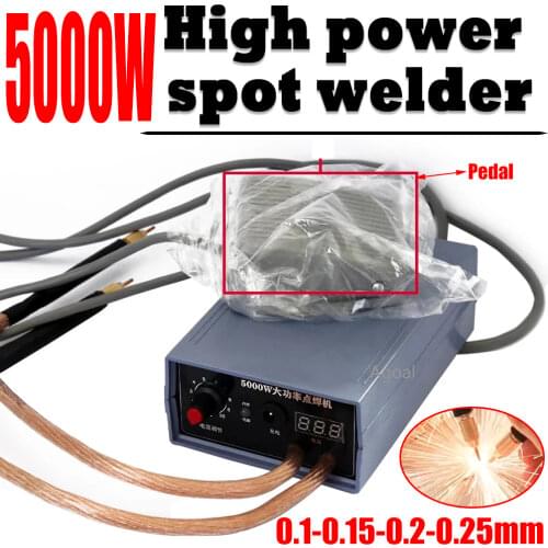 5000W Battery Spot Welder Kit Welding Tools Portable Adjustabl Spot welding Machine 0.2MM Nickel strip for DIY 18650 Battery