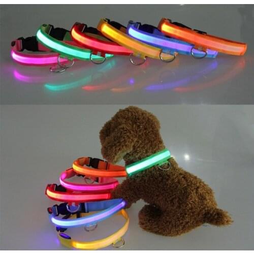 Pet Cat And Dog USB Charging LED Luminous Collar 52-60cm (button Battery, Capacity 120mAH)