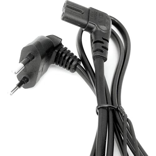 EU Schuko CEE7/16 to IEC320 C7 Angle Converter Angle Extension Cable for LED TV Figure8 AC Power Cord 2M 200cm
